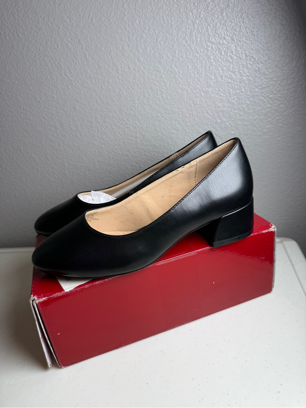 Journee Collection Black Low Block Heel Pumps